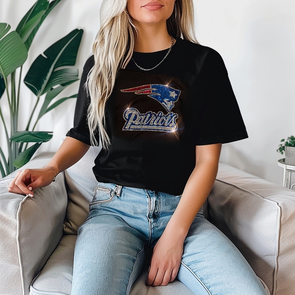New England Patriots New Rhinestone Unisex Crewneck T-shirt S-XL